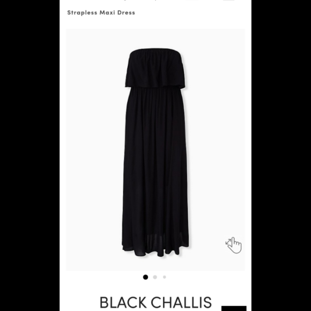 Torrid 0 Black Strapless Challis Maxi dress